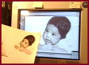 Baby pic on computer