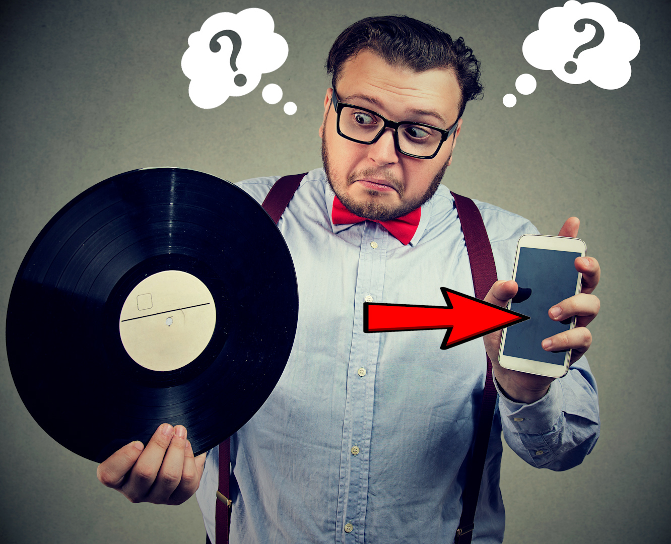 man wants to convert his audio record into digital files to play on his phone
